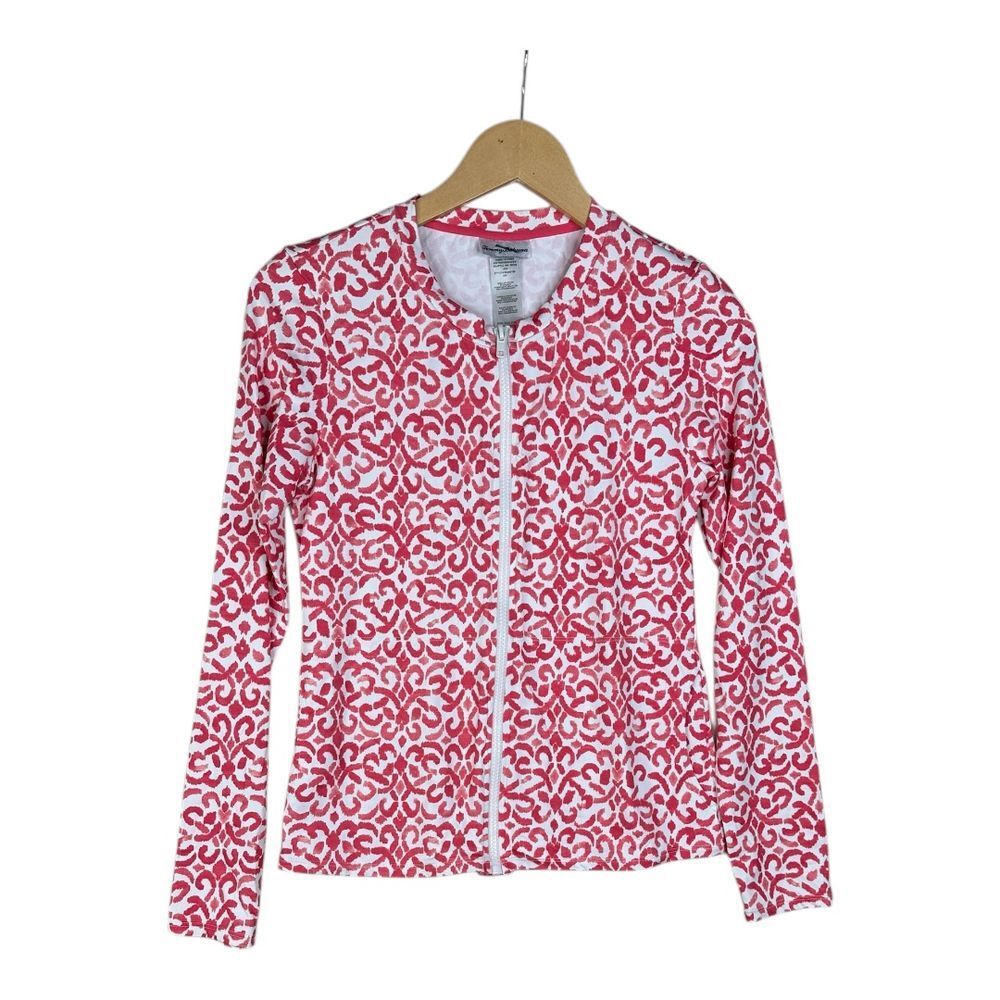 TOMMY BAHAMA Scrolls full-zip LS Rash Guard Coral Coast Size Large